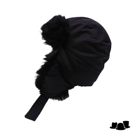 panizza gewatteerde ushanka  muts faux fur zwart