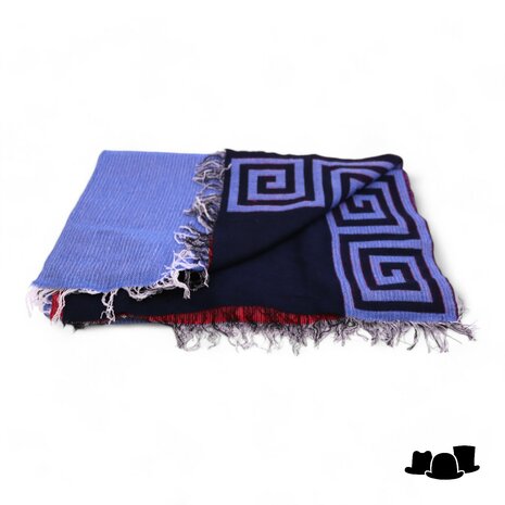 panizza sjaal viscose mix zeus blauw en rood