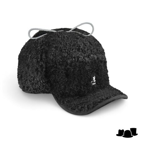 kangol flat cap utility faux shearling black