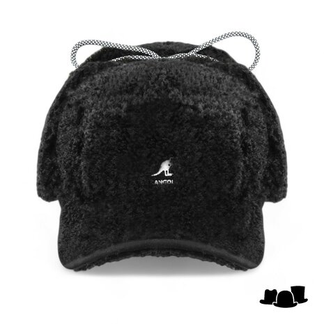 kangol flat cap utility faux shearling black