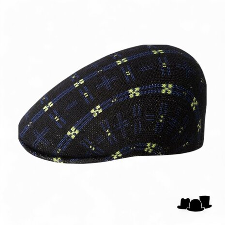 kangol flatcap 507 hyper plaid acrylmix black