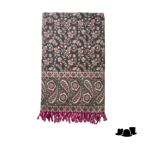 onkar tibetan blanket scarf yak wolmix green and fuchsia