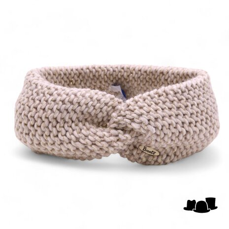 bronte haarband camille knitted wolmix beige lurex gold