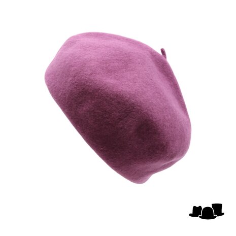 kopka roll up baret wolvilt mauve