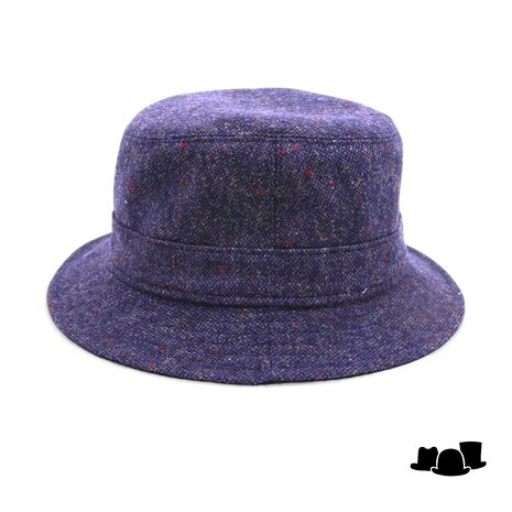 portaluri tweed bucket wol blauw spikkel 