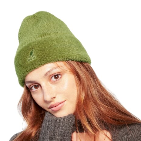 kangol beanie muts faux fur sea kelp