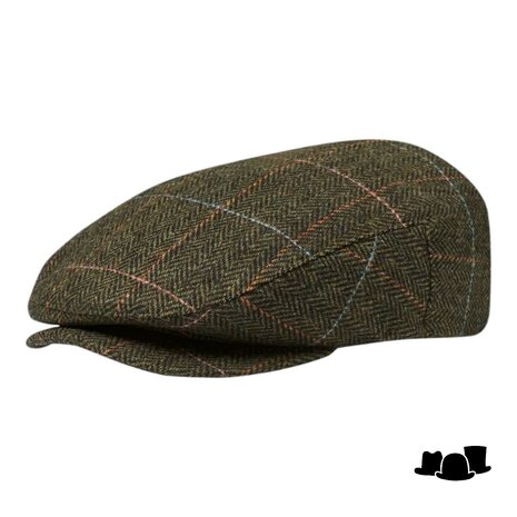 brixton hooligan flat cap woollook herringbone plaid bronze black