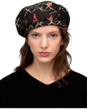 kangol beret tapestry jax acryl black