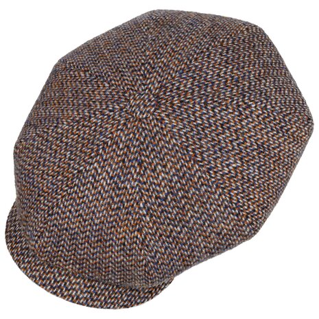 stetson newsboy cap harris tweed free style orange blue