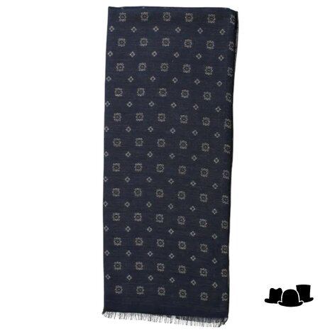 wigens scarf double sided cottonmix dark waters