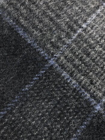 john hanly irish wool scarf medium charcoal indigo glencheck