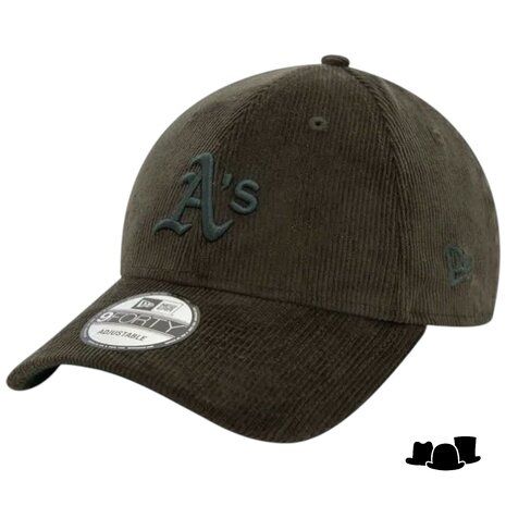 new era baseball cap 9forty oakland athletics corduroy dark olive