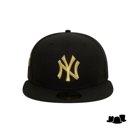 new era 59fifty fitted cap ny yankees cooperstown world series metallic black