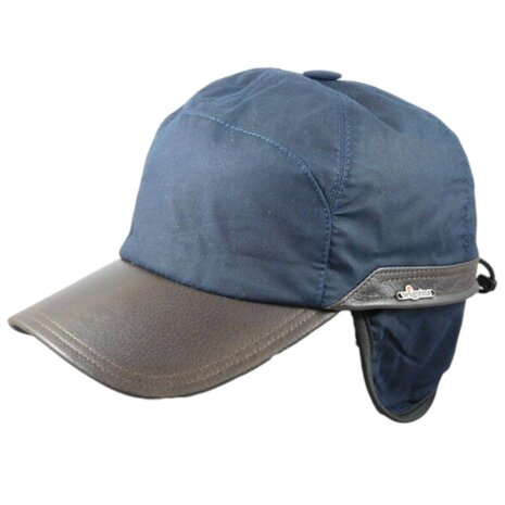 wigens baseballcap wax met oorkleppen donkerblauw