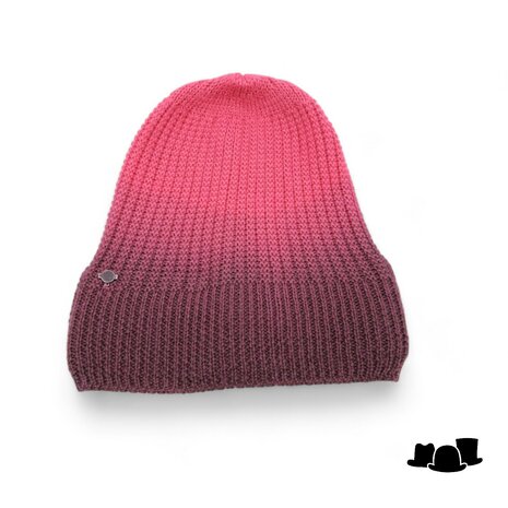 seeberger gebreide muts wolmix ombre roze