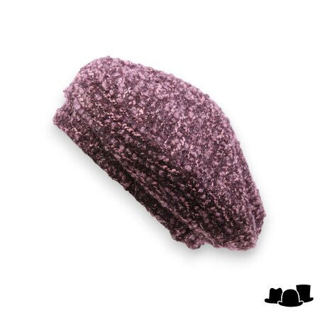 panizza baret diana boucle aubergine en roze