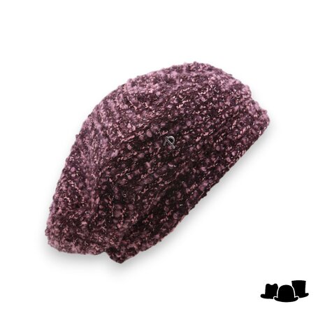 panizza baret diana boucle aubergine en roze