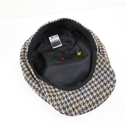 Wig&eacute;ns Newsboy Classic Cap Wool Houndstooth Blue Taupe