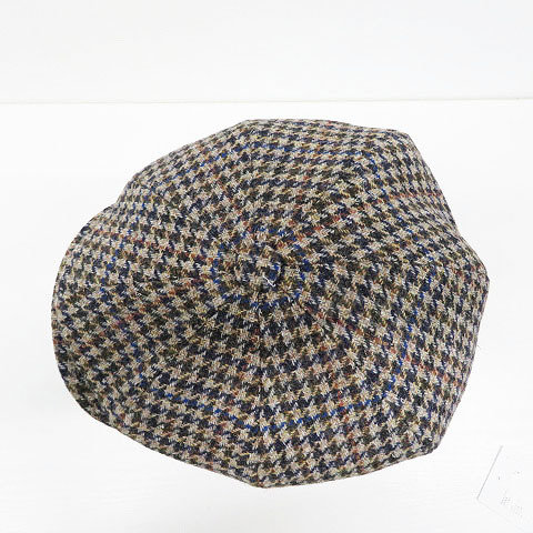 Wig&eacute;ns Newsboy Classic Cap Wool Houndstooth Blue Taupe