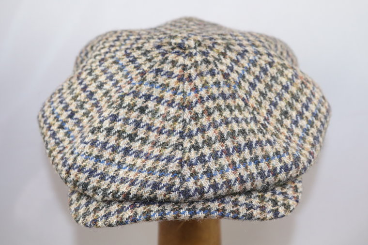 Wig&eacute;ns Newsboy Classic Cap Wool Houndstooth Blue Taupe