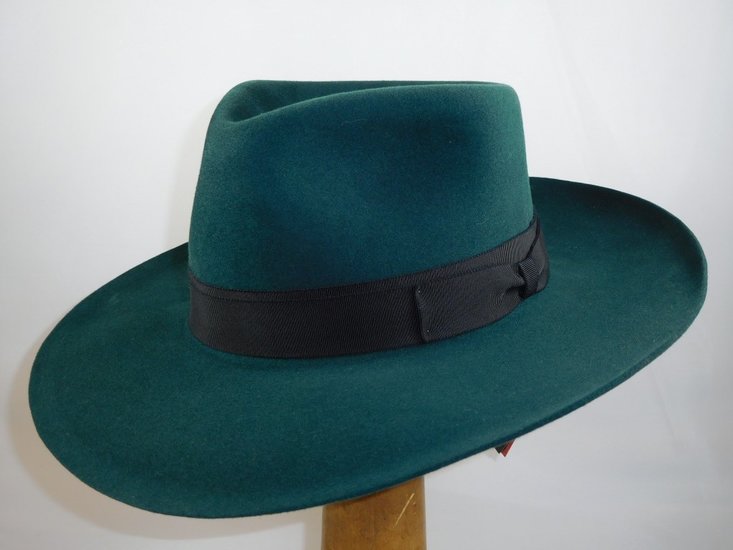 Bailey Bankside Merino Fedora Wide Brim Dark Pine