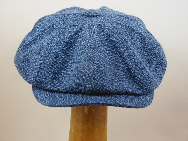 Hatland Vito Newsboy Cap Cotton-Linen NAVY