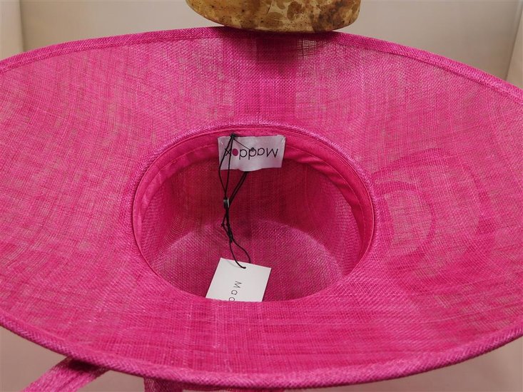 Maddox Occasion Hat Wide Brim Slim Bow MAGENTA