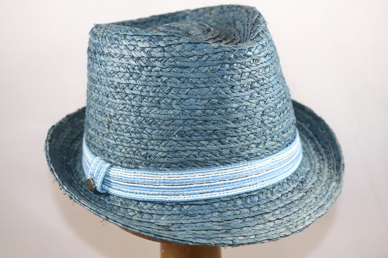 Seeberger Crochet Raffia Trilby JEANS BLUE