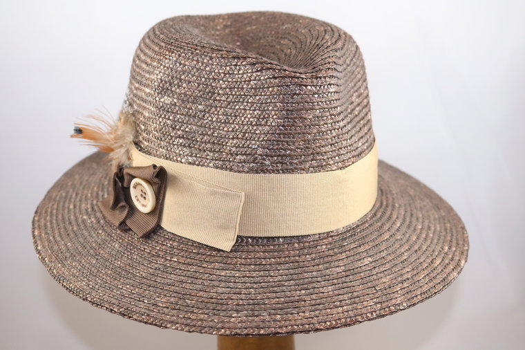 Seeberger Fedora Bandstro TEAK 