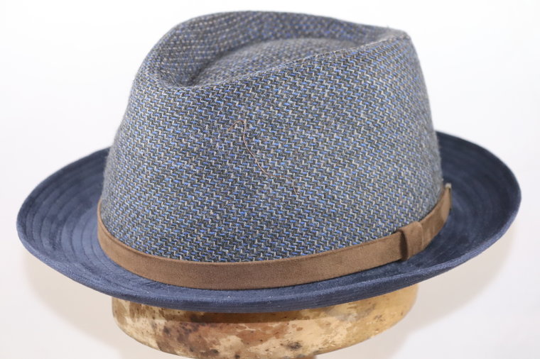 Jos van Dijck Player Trilby Wol Blauw Beige