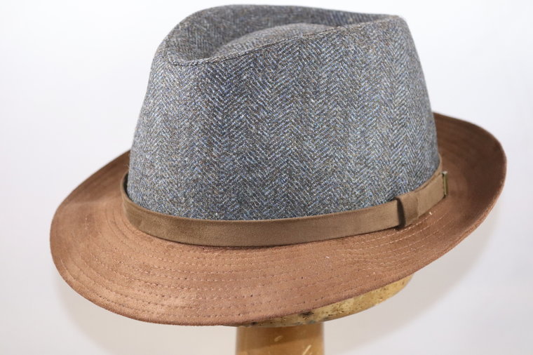 Jos van Dijck Player Trilby Visgraat Grijs Blauw