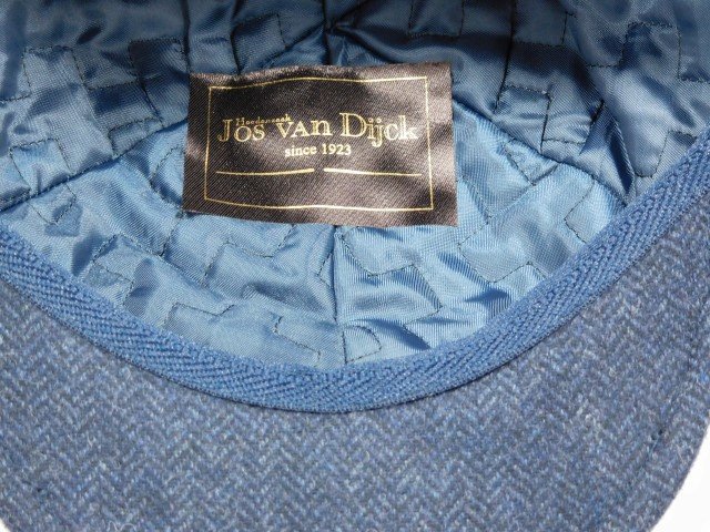 Jos van Dijck Sixpanel Ivy pet Woolmix Blauw Visgraat