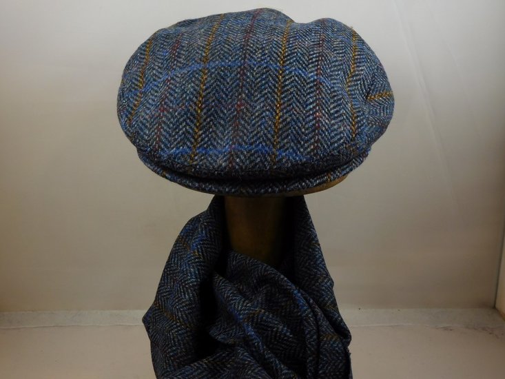 portaluri tweed sjaal lana herringbone rode gele streep