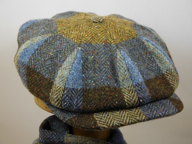 City Sport Newsboy Cap Donegal Tweed Groen Blauw