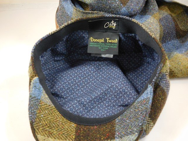 City Sport Newsboy Cap Donegal Tweed Groen Blauw