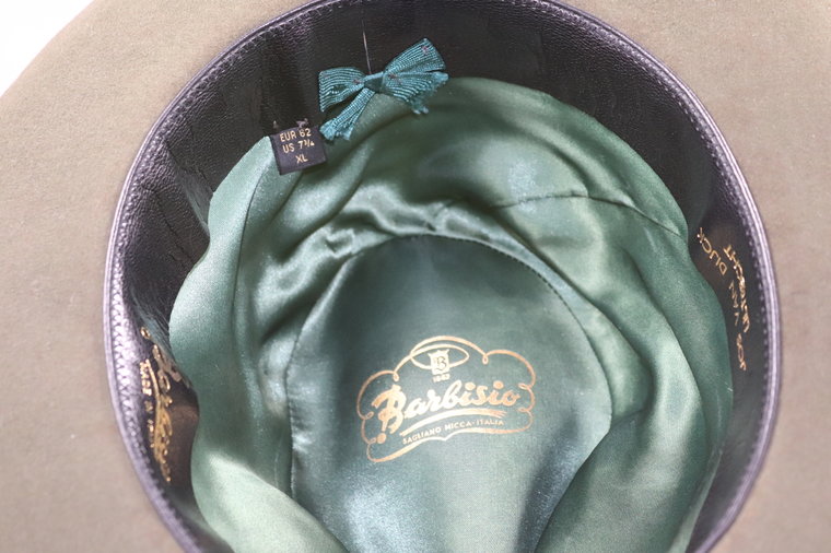 Customized Barbisio - Bespoke Furfelt Fedora Khaki Groen