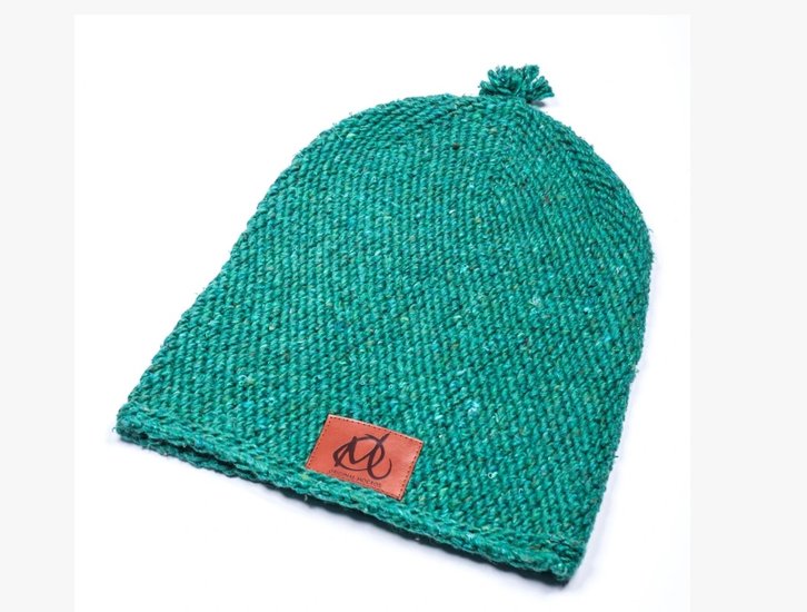 Original Mocros Gebreide Lange Beanie Emerald Groen