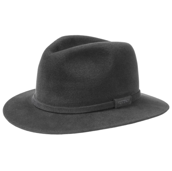 Stetson Michael Antelope Fur Felt Fedora Black