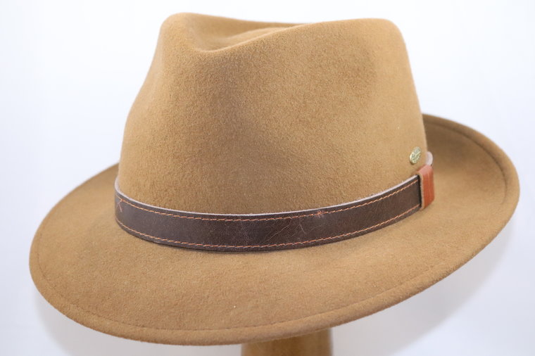 mayser denver outdoor crushable woolfelt trilby camel bruin