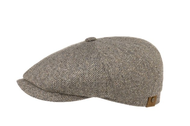 stetson hatteras newsboy cap silk visgraat naturel