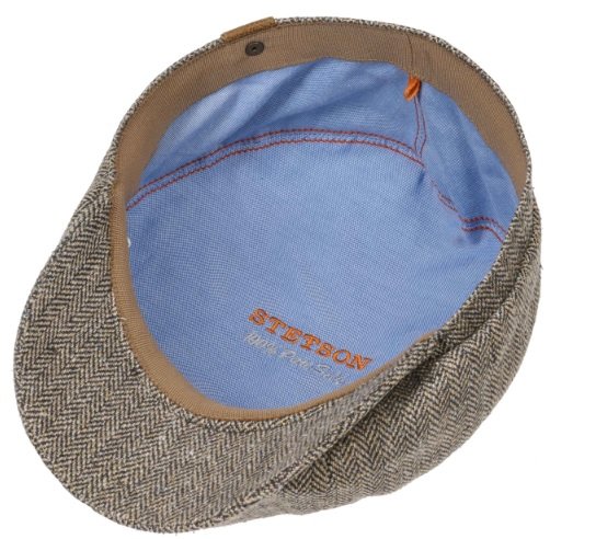 stetson hatteras newsboy cap silk visgraat naturel