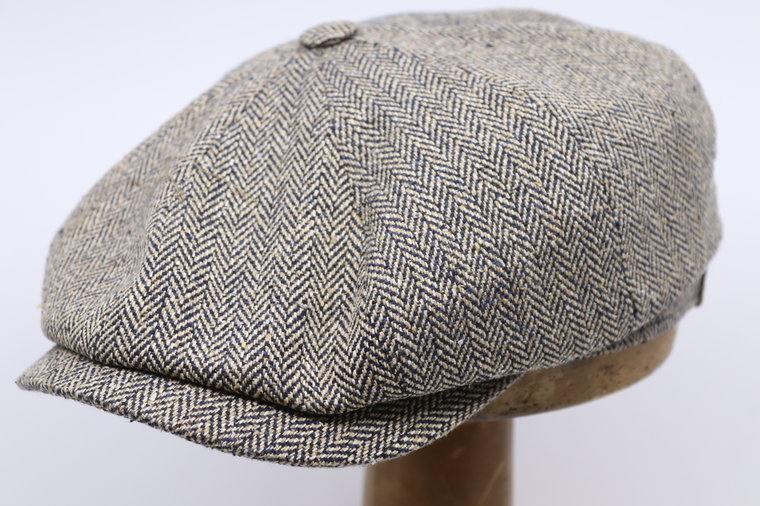 stetson hatteras newsboy cap silk visgraat naturel