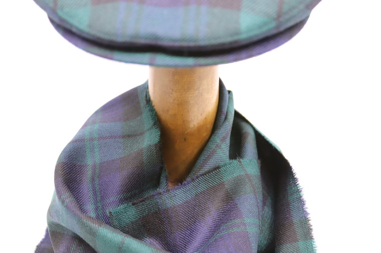 Jos van Dijck Flat Cap Black Watch Tartan BLAUW GROEN