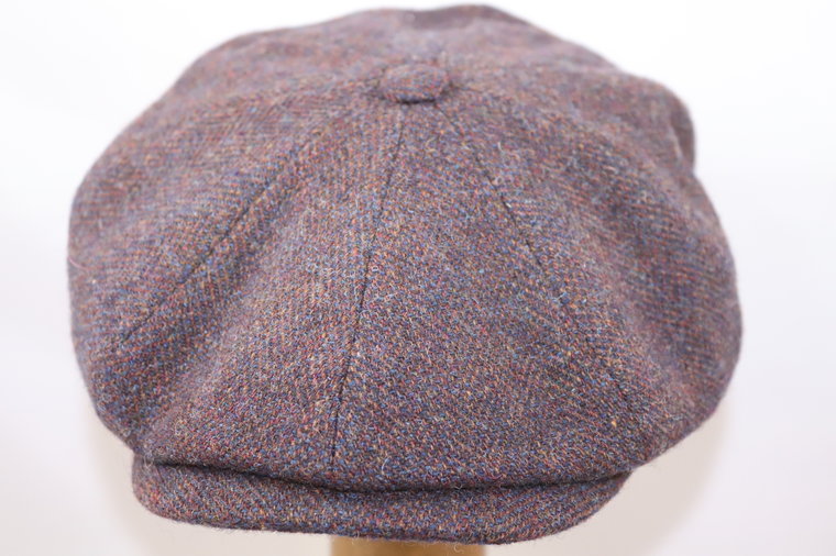 stetson hatteras newsboy cap herringbone crimson violet