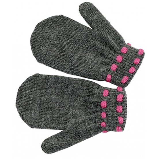 Fiebig kinder knitted wanten Grijs en Roze