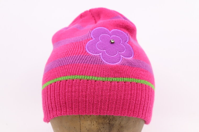 Fiebig knitted kinder beanie Stripes Pink en Paars