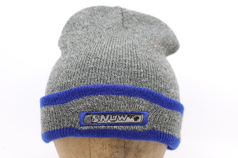 Fiebig knitted kinder beanie Blauw en Grijs Snow