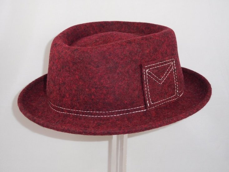 Hats and Dreams Pork Pie met stiksel Mele ROOD