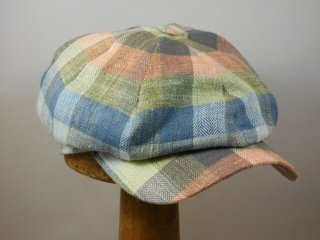 Wigens Newsboy Classic Cap Linen Silk Summer Tartan 