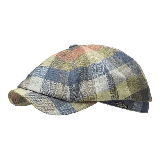 Wigens Newsboy Classic Cap Linen Silk Summer Tartan 